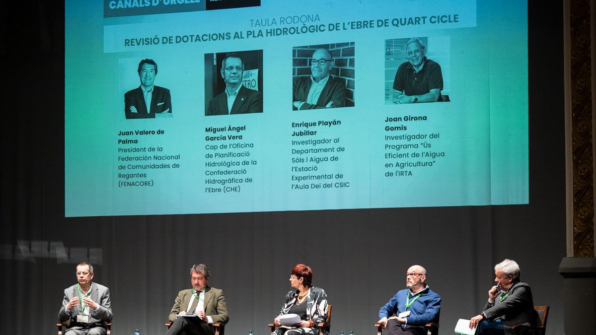 Els ponents del debat de les dotacions i la moderadora, Maribel Pedrol, ahir a L’Amistat. - DEFOTO