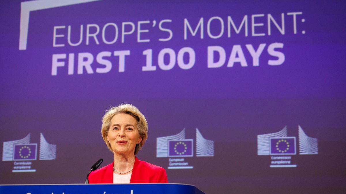 Ursula von der Leyen fent ahir balanç dels primers cent dies del seu mandat.