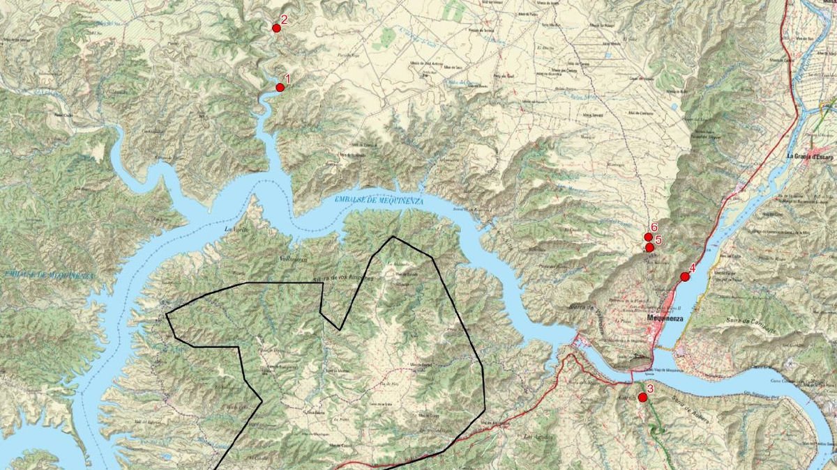 Mapa con la ubicación del parque eólico incluido en la documentación sometida a información pública.
