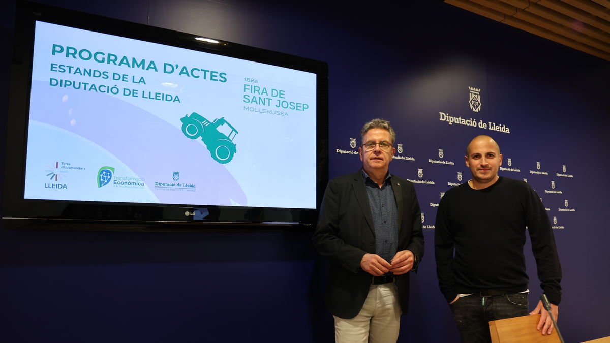 El president de la Diputació, Joan Talarn, i el xef de La Boscana, Joel Castanyé. - AMADO FORROLLA