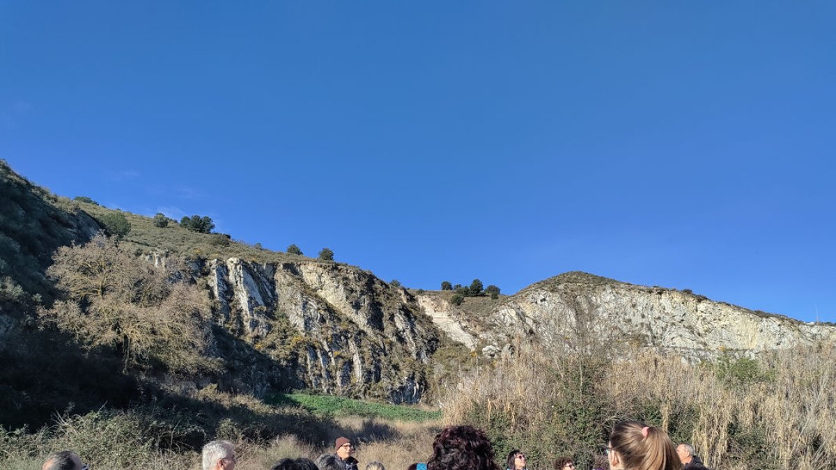 Las visitas guiadas el pasado domingo a Les Guixeres reunieron a medio centenar de personas. - COL·LECTIU PATRIMONI D’ALFARRÀS