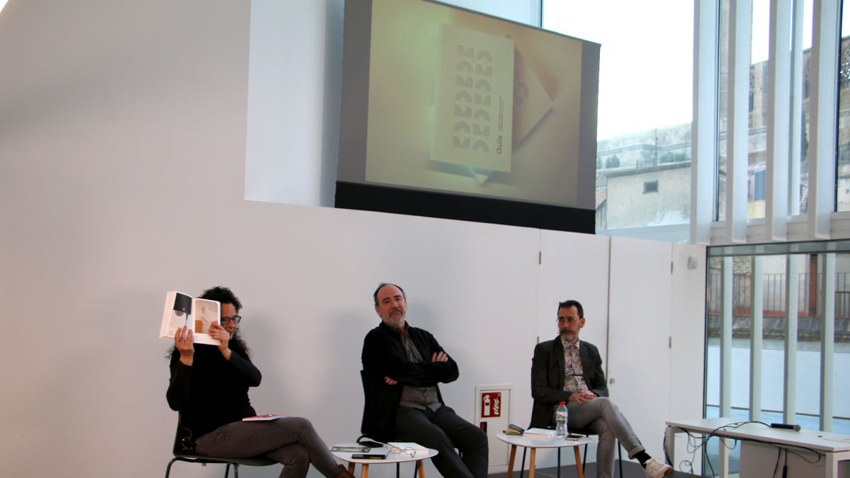 Maria Palau, Jesús Navarro i Albert Velasco, ahir al Morera. - MUSEU MORERA