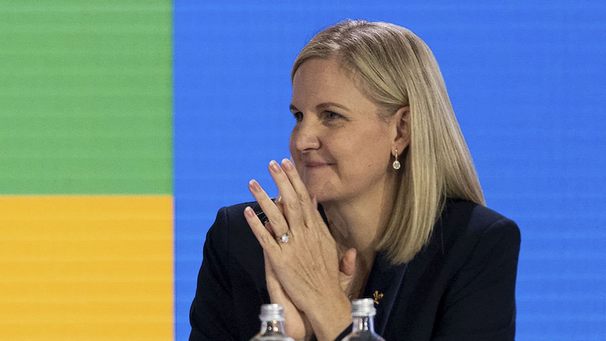 Kirsty Coventry ahir durant l’assemblea del COI. - EFE/GREG MARTIN
