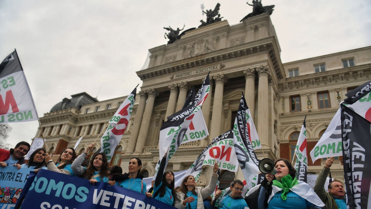 Protesta de veterinarios el pasado 5 de marzo en Madrid. - EP