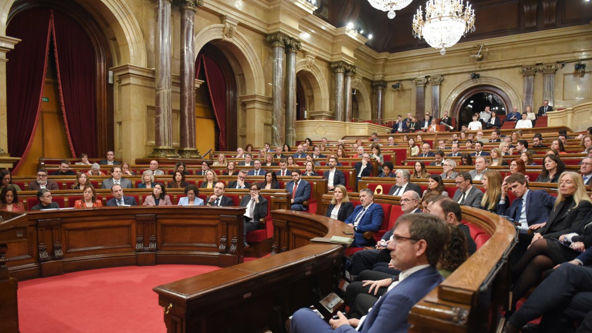 El hemiciclo del Parlament de Catalunya durante una sesión de control al Govern.