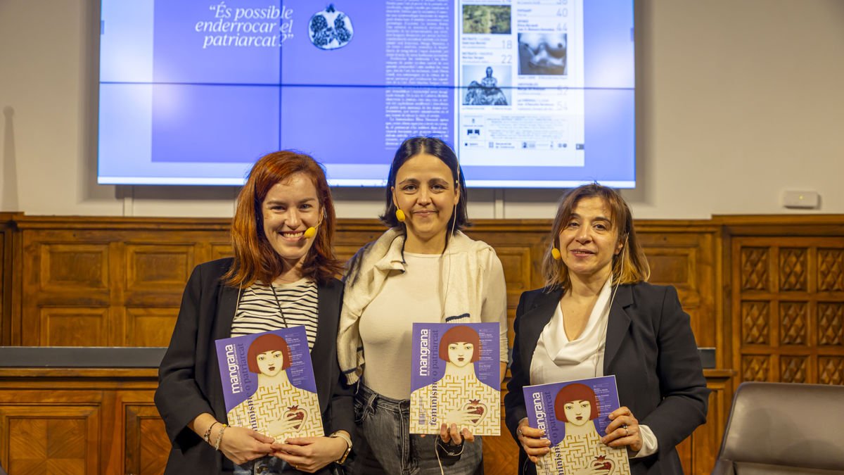 Cristina Mongay, Laia Pulido y Sonia Alins, ayer en el IEI. - JORDI ECHEVARRIA