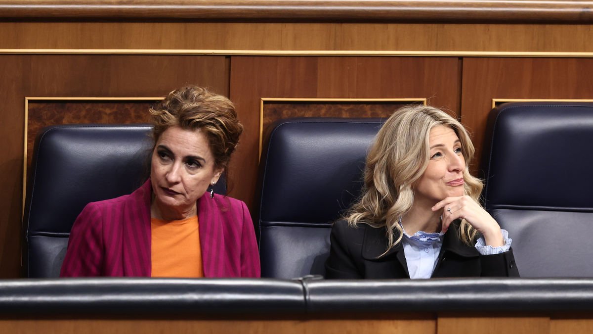 María Jesús Montero i Yolanda Díaz, durant una sessió plenària al Congrés la setmana passada. - EDUARDO PARRA / EUROPA PRESS