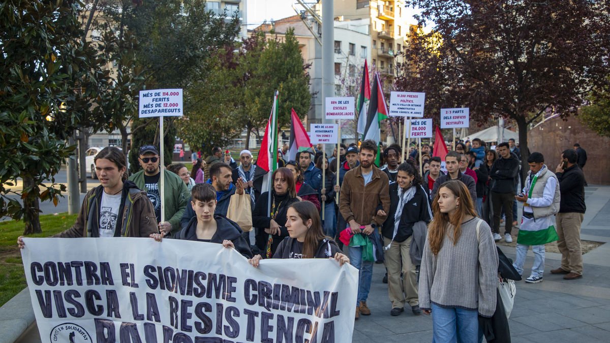 Mobilització a Lleida contra la guerra a la Franja de Gaza en el Dia de la Terra Palestina. - GERARD HOYAS