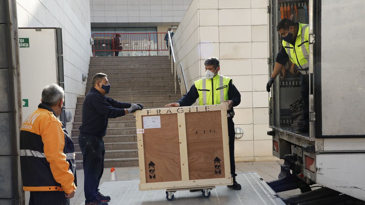 Traslado en marzo de 2021 del arte en litigio de Lleida a Barbastro. - AMADO FORROLLA