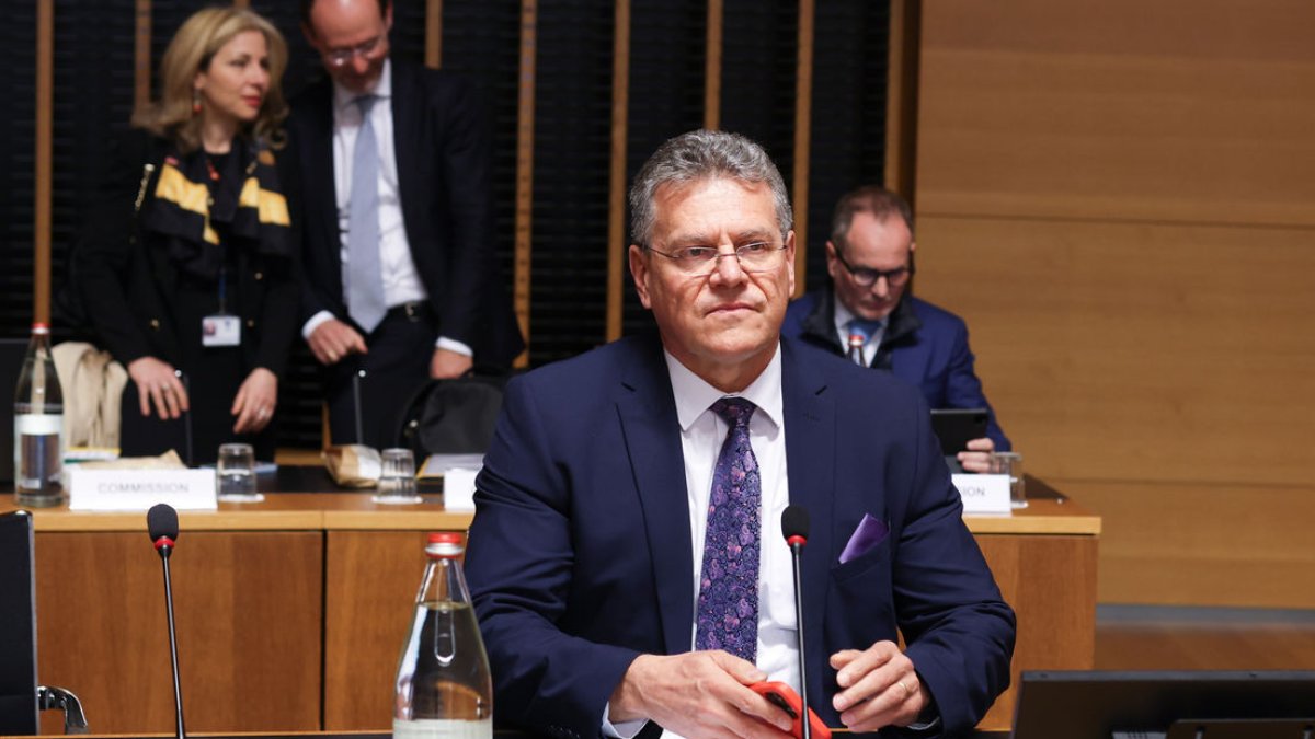 El comissari europeu de Comerç, Maros Sefcovic. - EFE/EPA/OLIVIER HOSLET