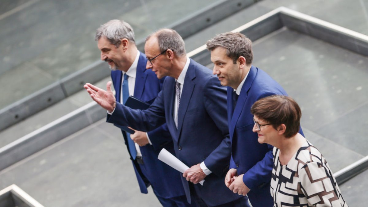 Democristians i socialdemòcrates van anunciar el pacte. - EFE/EPA/HANNIBAL HANSCHKE