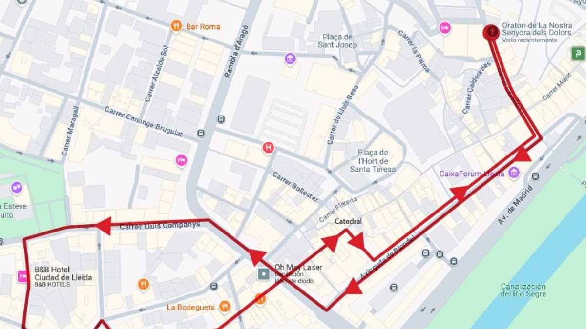 El recorrido de la procesión de este domingo.