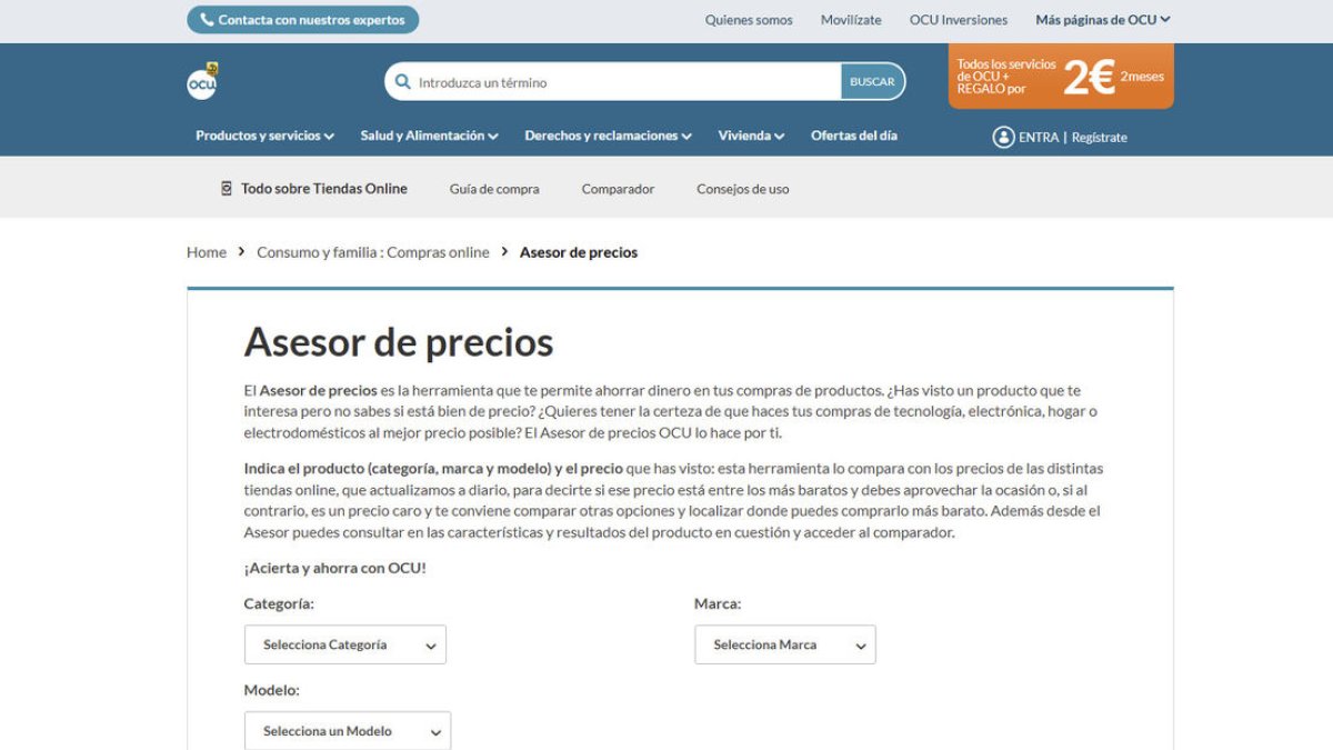 L'assessor de preus de l'OCU és un bon aliat per al consumidor informat. 