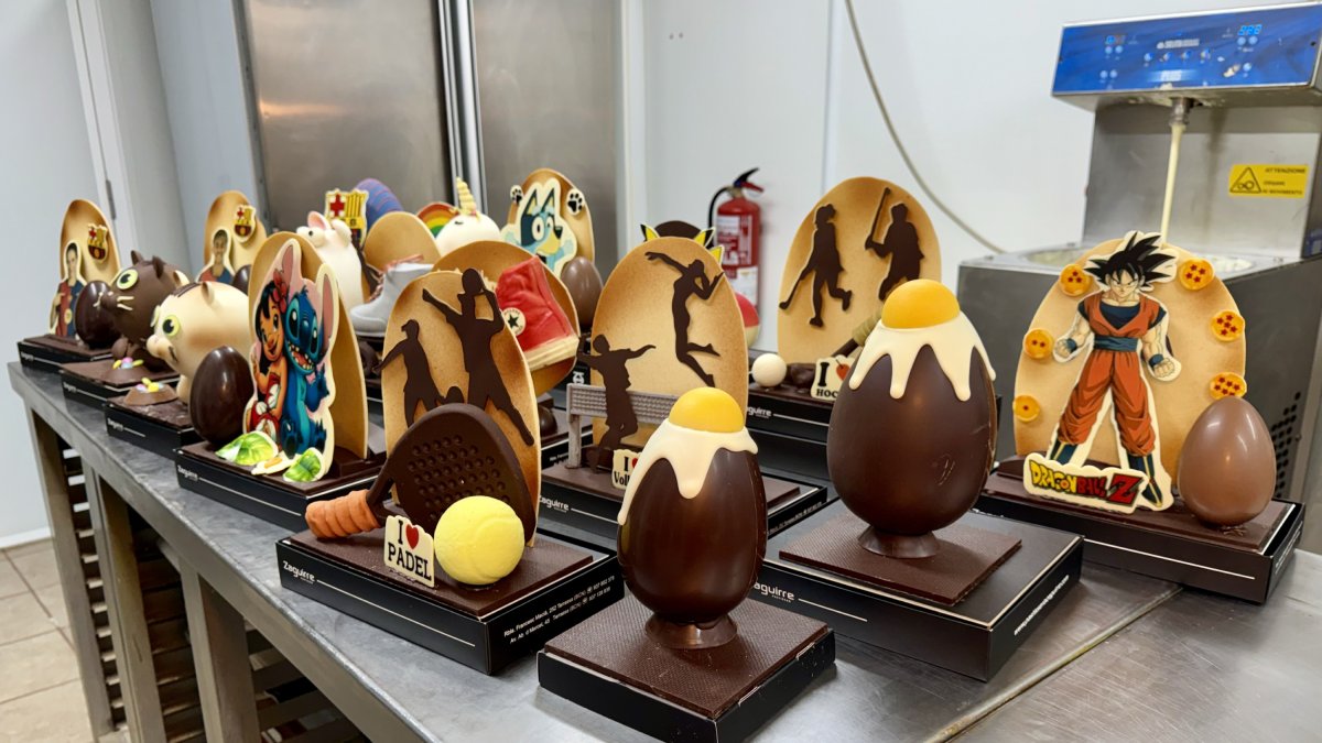 Varias figuras en el obrador de una pastelería.
