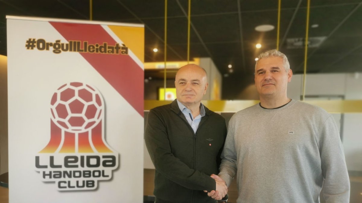 Agustí Soler i Txema del Rosal, durant la presentació ahir de l’acord de patrocini. - XP