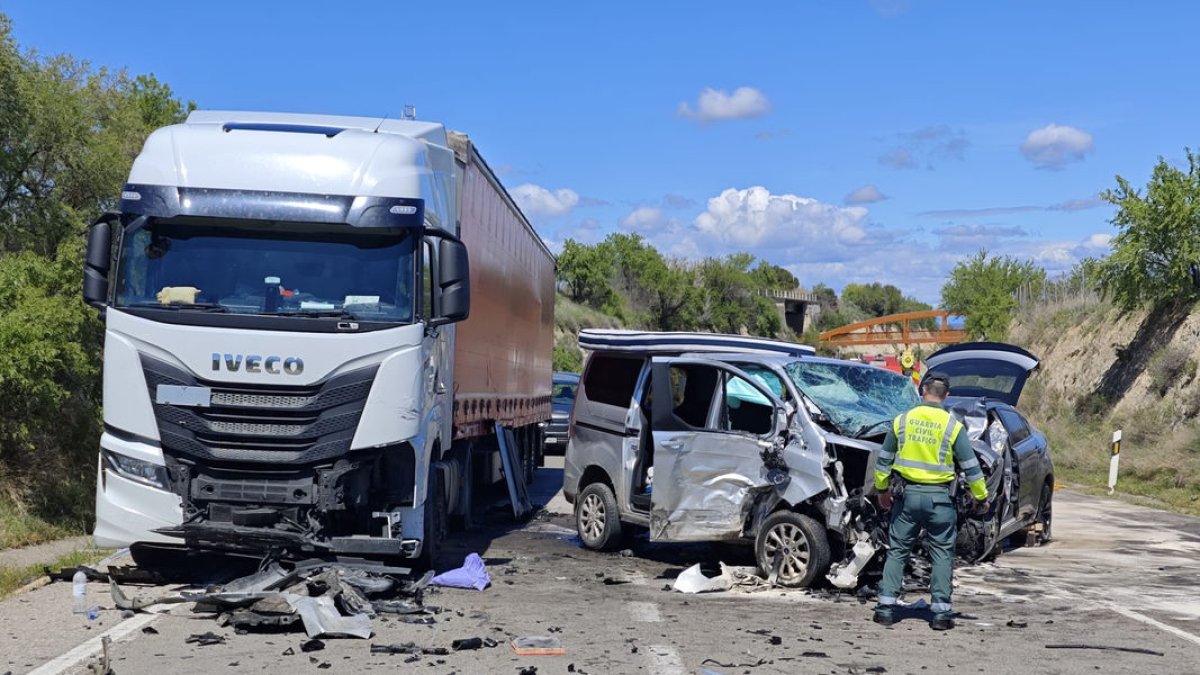 Imatge dels tres vehicles implicats en el sinistre. - LAIA PEDRÓS