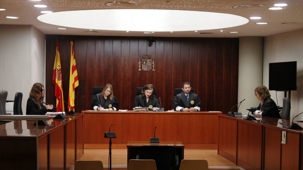 La sala de vistes de l'Audiència de Lleida, durant la vista de conformitat.