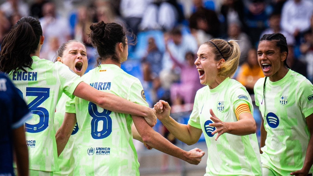Alèxia Putellas celebra el seu gol, el número 149 a la Lliga F. - FC BARCELONA