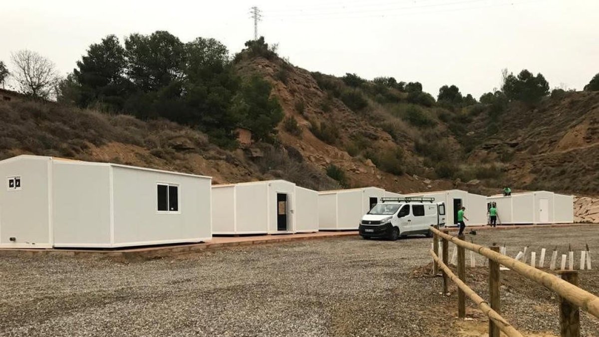 Els mòduls d’acollida temporal es troben a la zona est de la ciutat de Fraga.