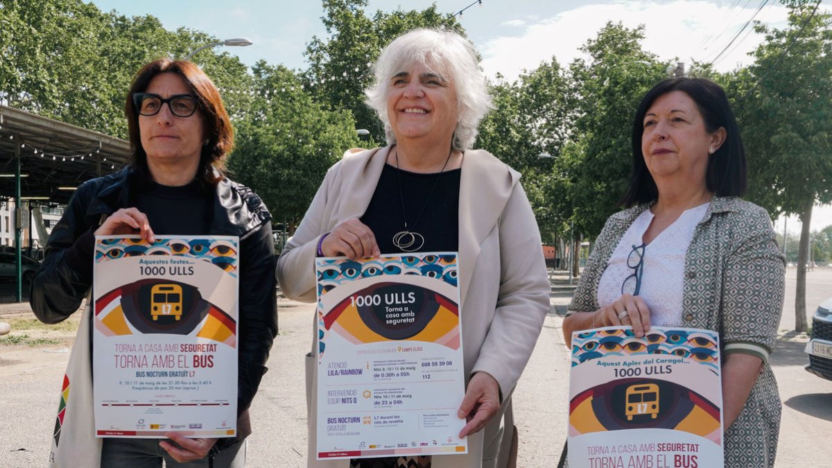 Escolà, Valls y Hornos presentaron ayer el dispositivo ‘1.000 ulls’ para las próximas fiestas. - AJUNTAMENT DE LLEIDA