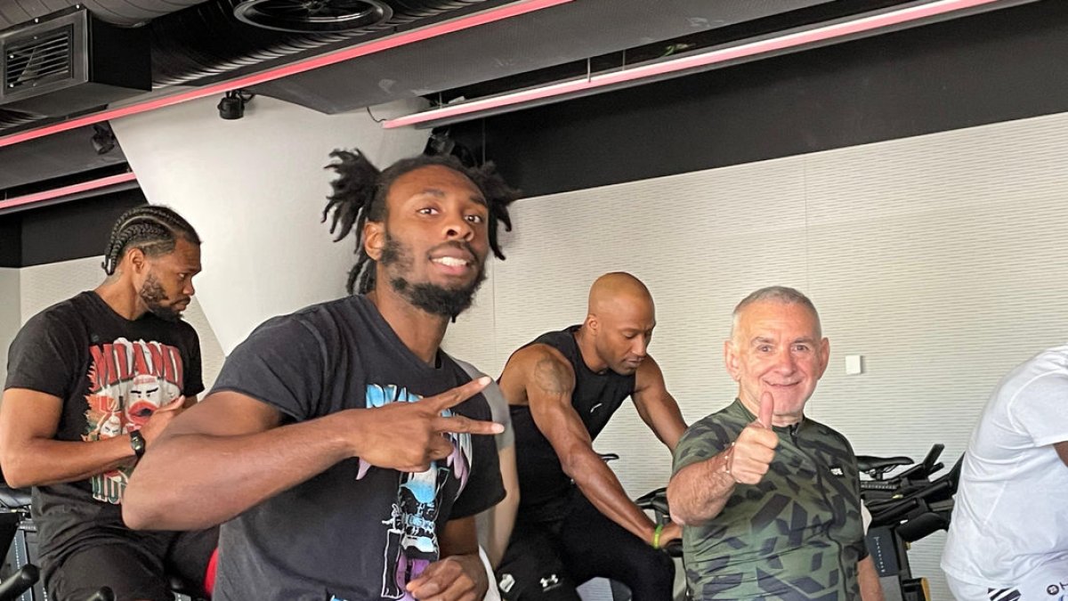 La plantilla de l’Hiopos Lleida va fer ahir una sessió d’entrenament al Viding Ekke Lleida. - FORÇA LLEIDA