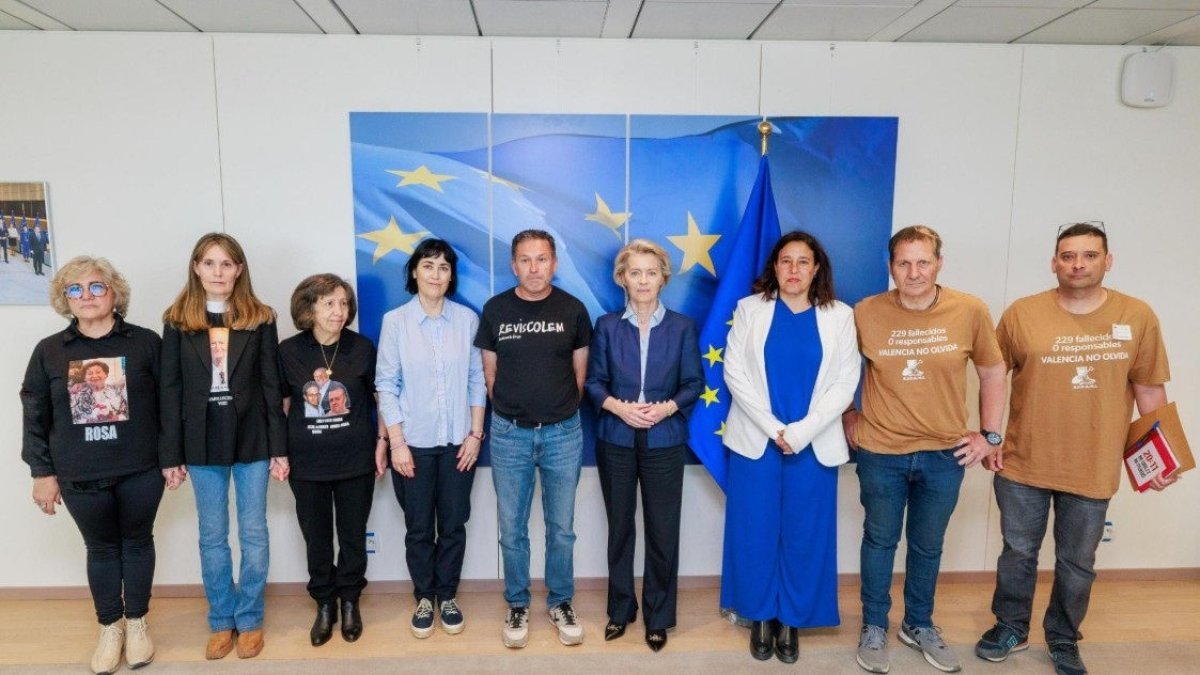 Ursula von der Leyen, ahir amb els representants de les associacions de víctimes de la dana. - COMISSIÓ EUROPEA