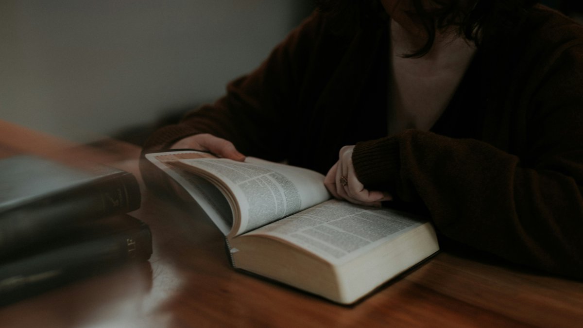 Una persona estudiando.
