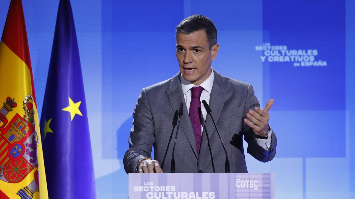 El president del Govern, Pedro Sánchez intervé en la clausura de la presentació de l’informe de la Fundació COTEC per a la Innovació, EFE/ Chema Moya