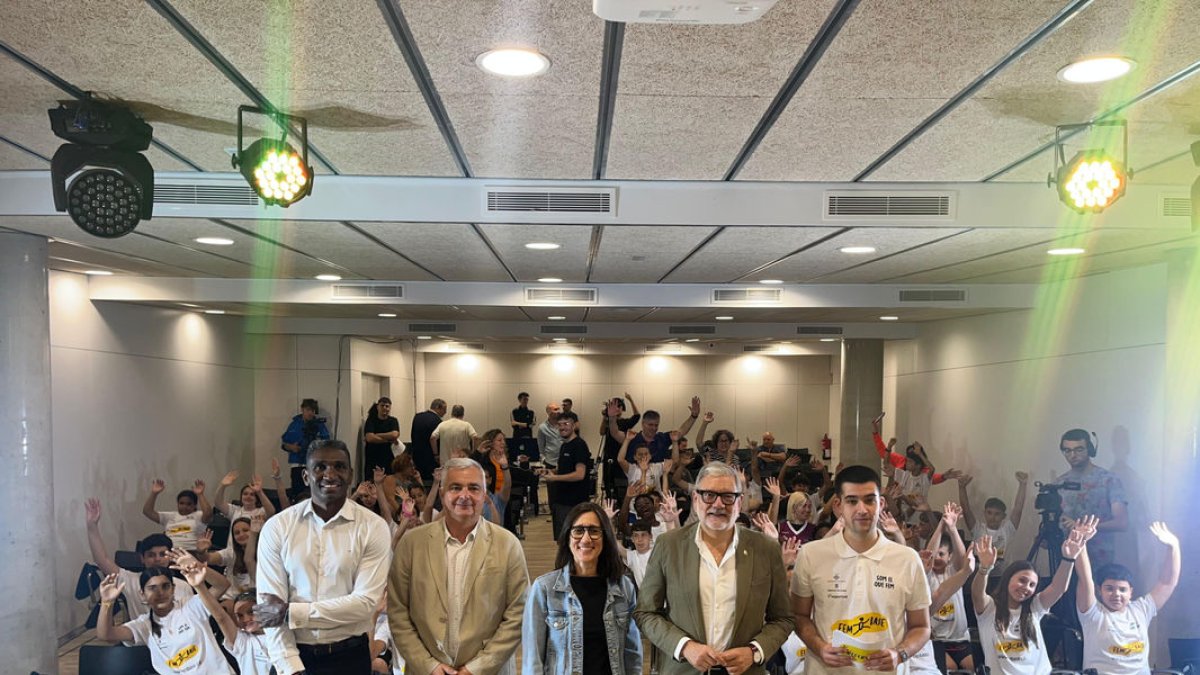 Quiñónez, Aliaga, Jové, Larrosa i el presentador del programa Pau Osorio, ahir durant l’última sessió. - LAURA QUINTANA