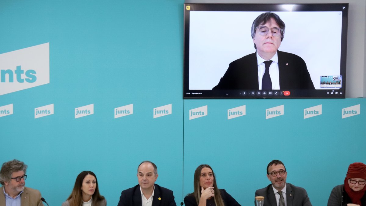 Reunión de la ejecutiva de Junts con Carles Puigdemont por videoconferencia