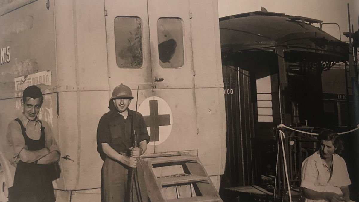 Tren hospital número 20 a l’estació d’Anglesola el maig del 1938 - Alec Wainman 