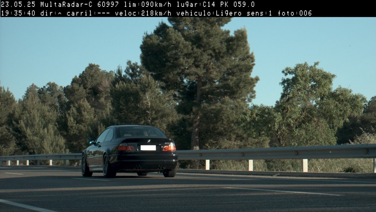 El turisme infractor captat pel radar de la policia catalana.