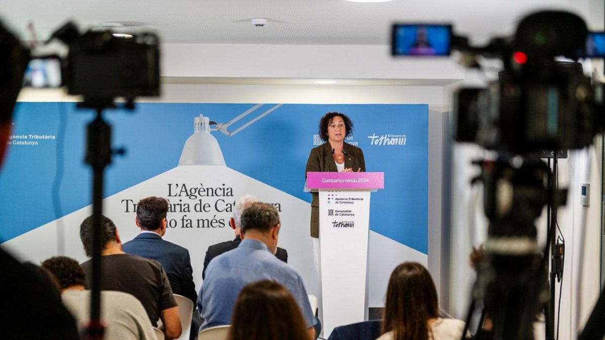 La consellera d’Economia, Alícia Romero, ahir en roda de premsa. - DEPARTAMENT D’ECONOMIA