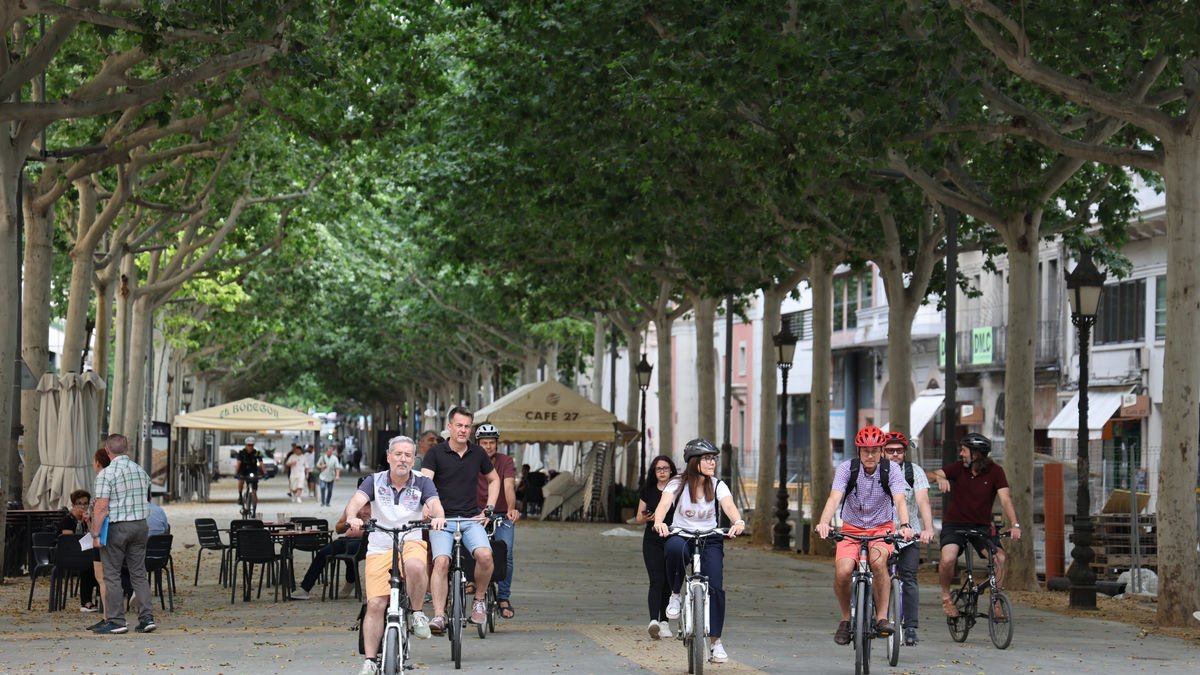 En Bici per Lleida mostra a Morón que aquest carril no està connectat - AMADO FORROLLA