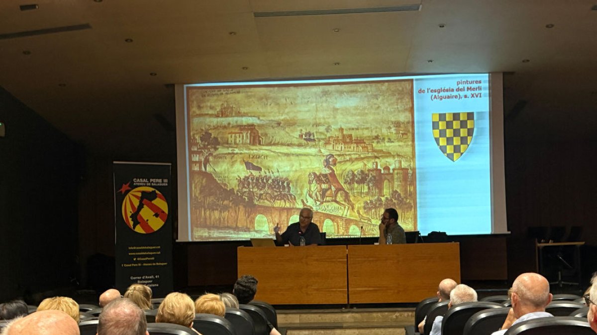 Jesús Burgueño en la conferencia ayer en Balaguer. - ATENEU PERE III