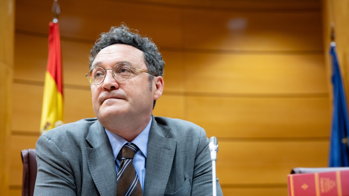El fiscal general de l'Estat, Álvaro García Ortiz, en una compareixença al Senat