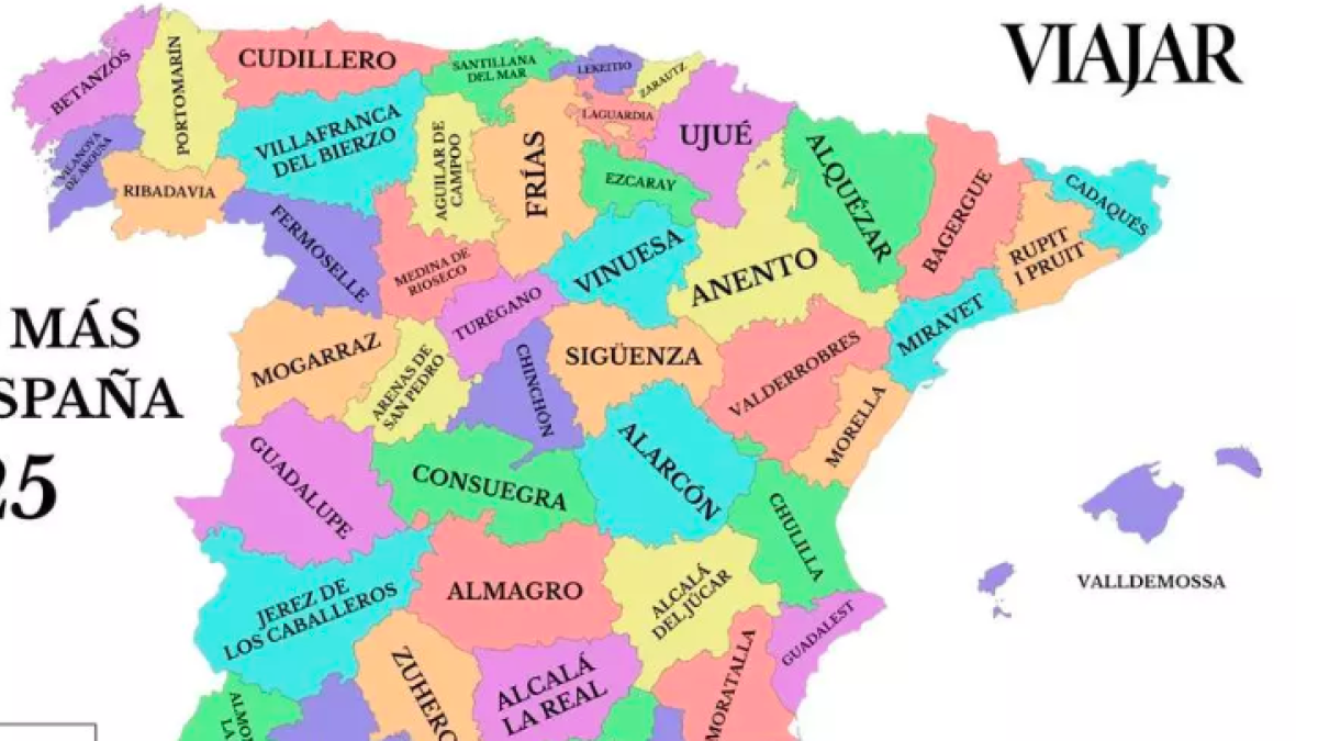 Mapa de España elaborado por la revista Viajar.