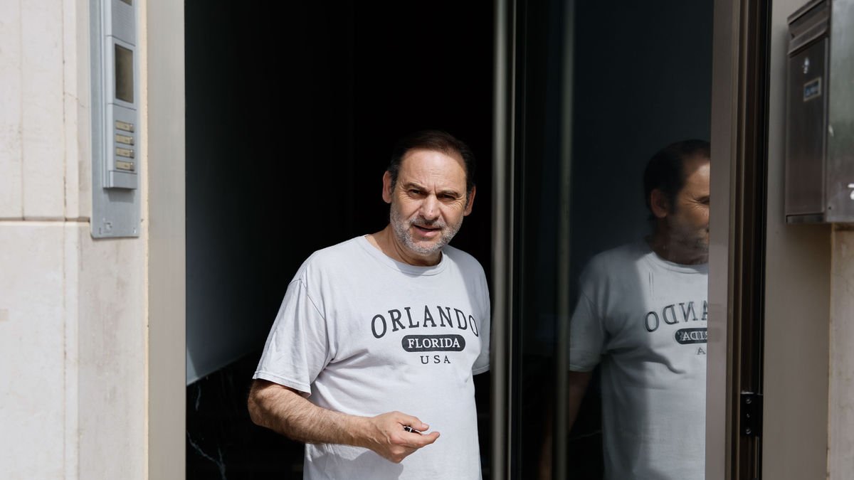 El exministro de Transportes José Luis Ábalos después de que la UCO registrara su domicilio. - ANA ESCOBAR