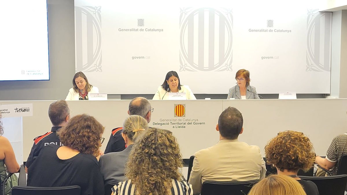 La mesa institucional celebrada ayer en la delegación del Govern en Lleida. - DELEGACIÓ DEL GOVERN DE LLEIDA