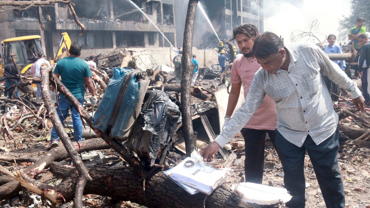 El lloc on es va estavellar l’avió d’Air India.