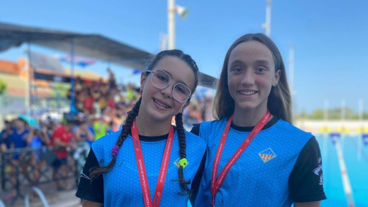 Emma Bobi i Sara Mateu, ahir amb les seues medalles.