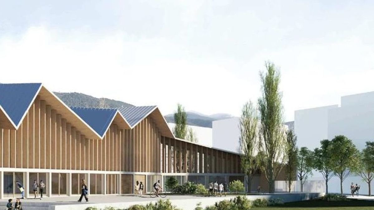 Recreación en 3D del exterior del futuro edificio de Inefc Pirineus.; Array