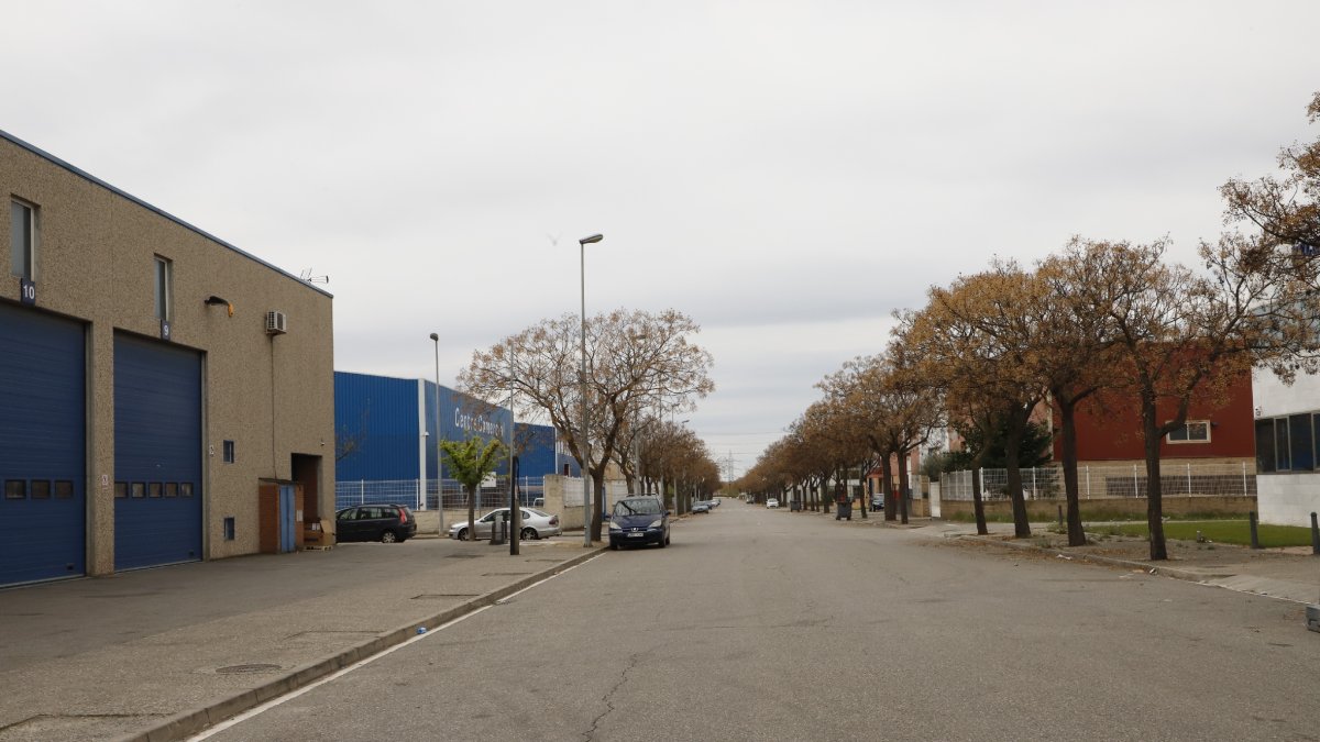 Imatge d'arxiu d'un carrer del polígon industrial Els Frares de Lleida.