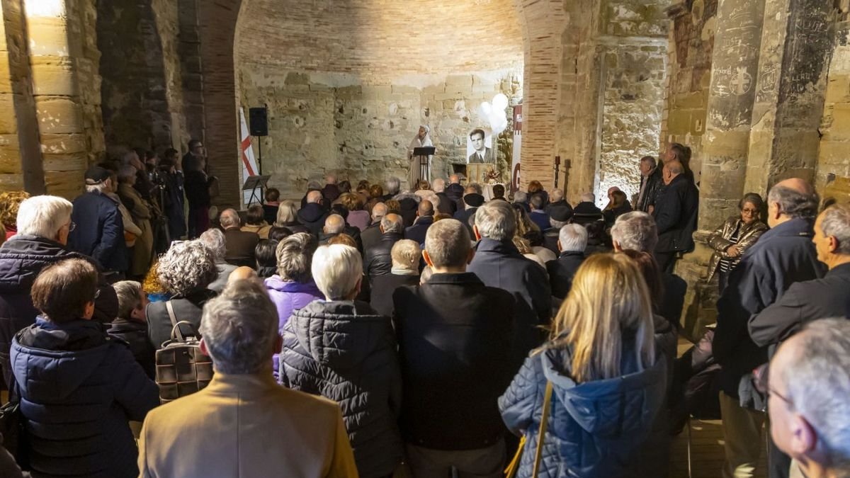 Cerimònia laica celebrada el febrer passat en memòria del lleidatà Josep Mitjana. - BLANCA BLAY/ACN