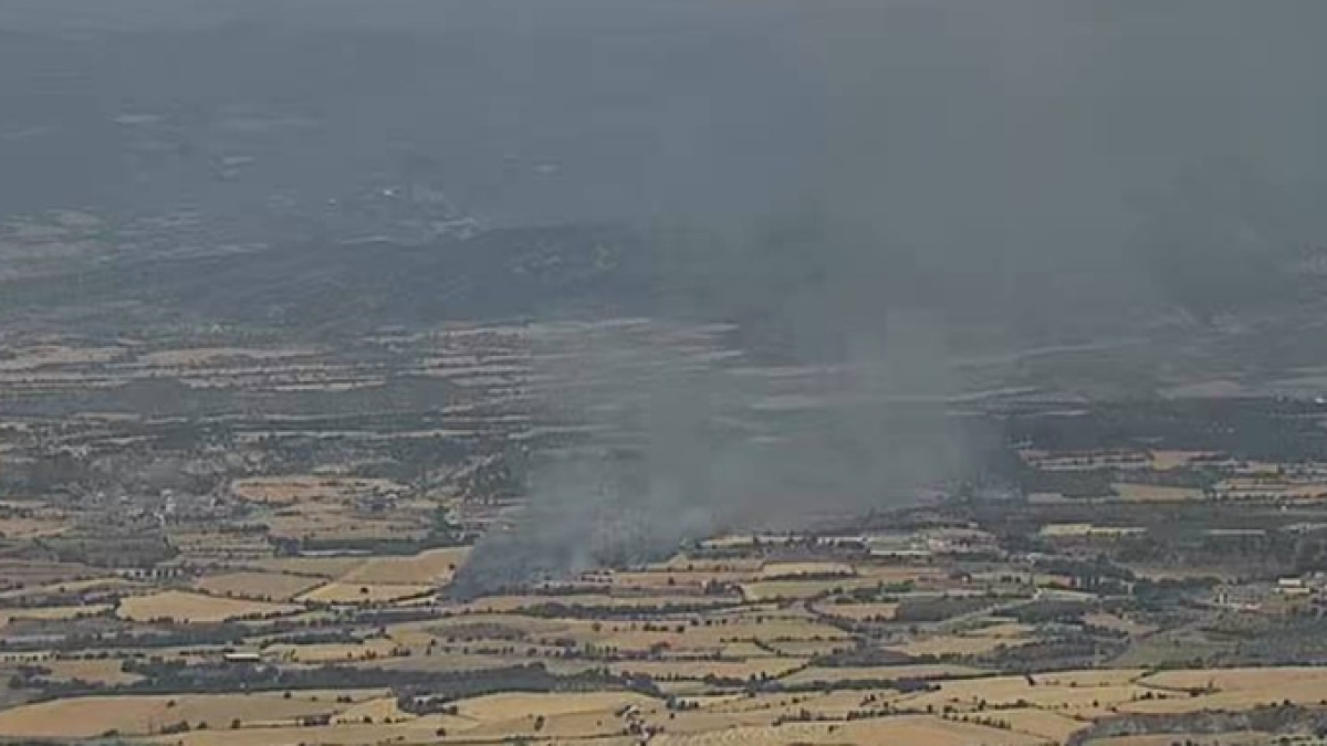 Una vista de l’incendi a Isona i Conca Dellà.
