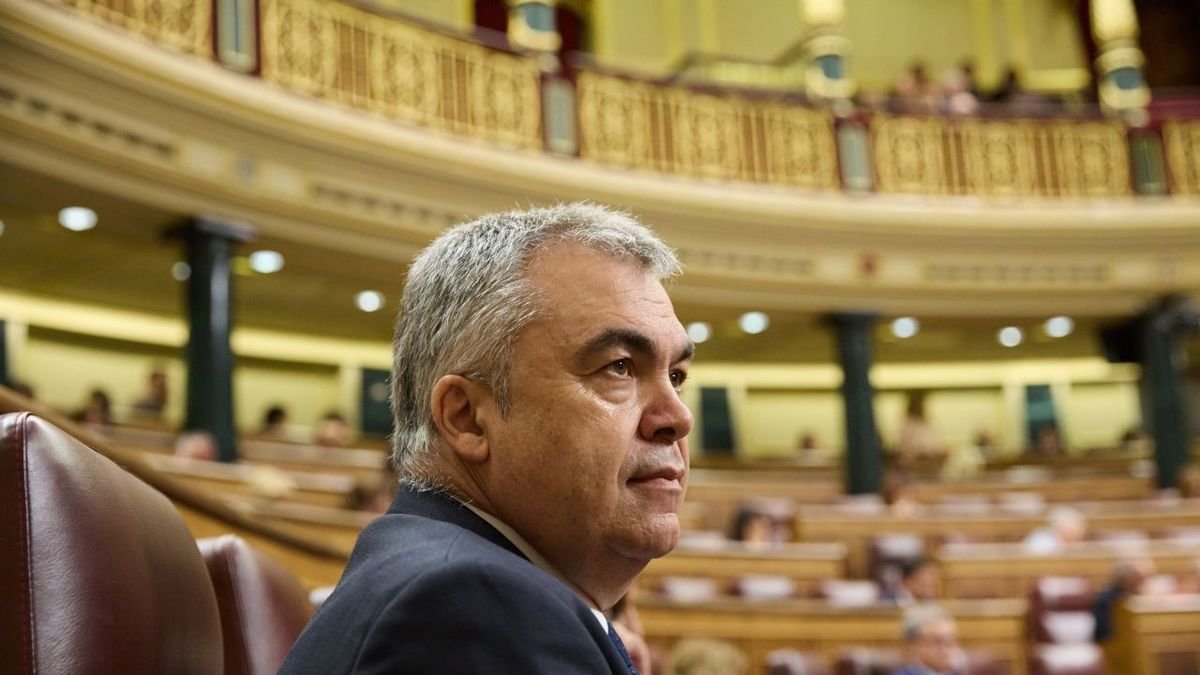 Santos Cerdán en el Congreso. - JESÚS HELLÍN / EUROPA PRESS