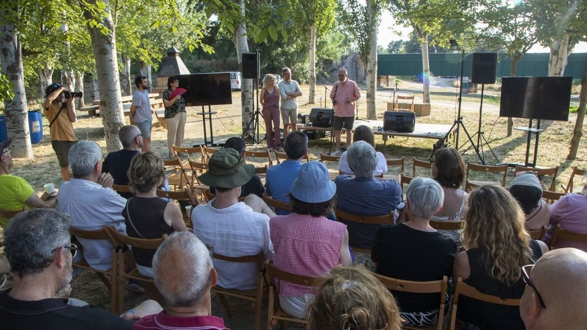 La presentación del video grabado con drones tuvo lugar la  tarde del sábado. - LAIA PEDRÓS