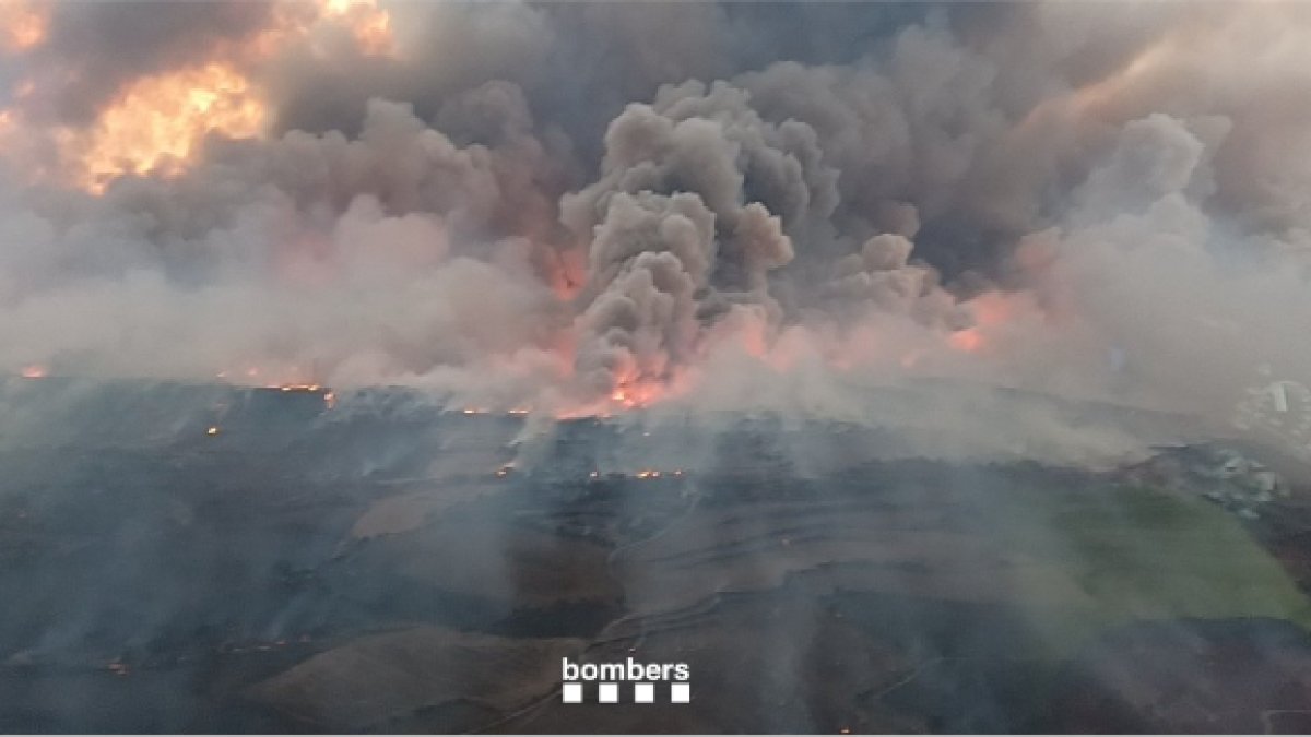 Una vista de l'incendi de Torrefeta i Florejacs.