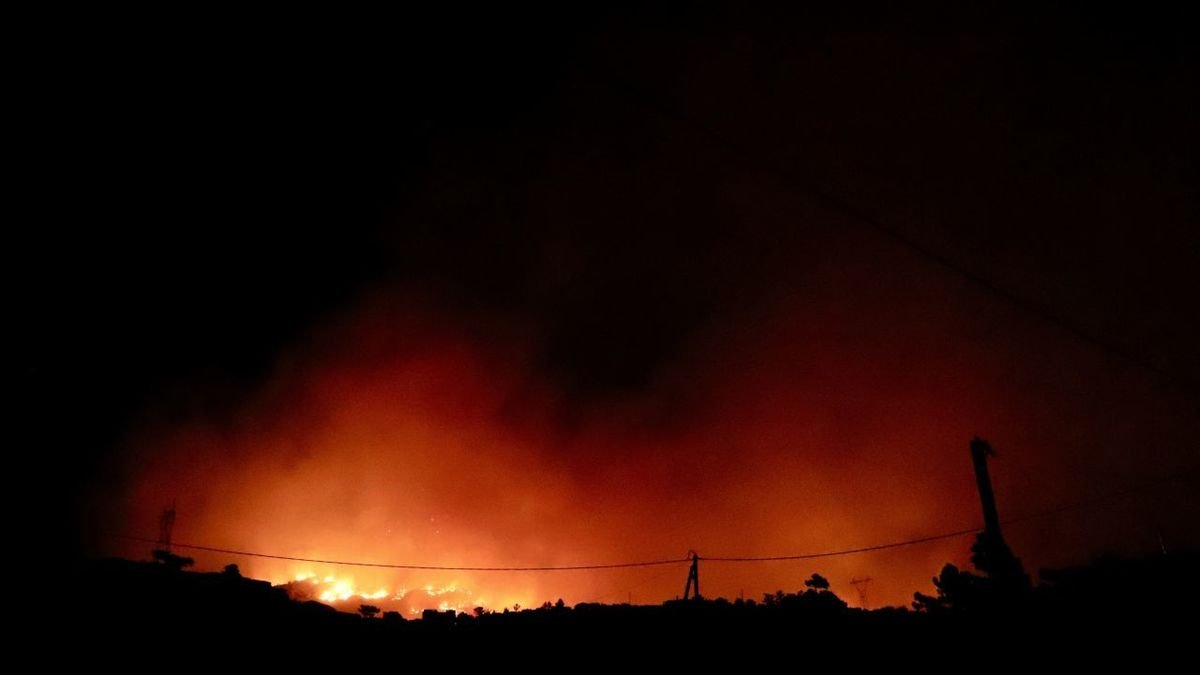 Imagen de zonas afectadas por el incendio forestal en Grecia. - EFE/EPA/NIKOS CHALKIADAKIS