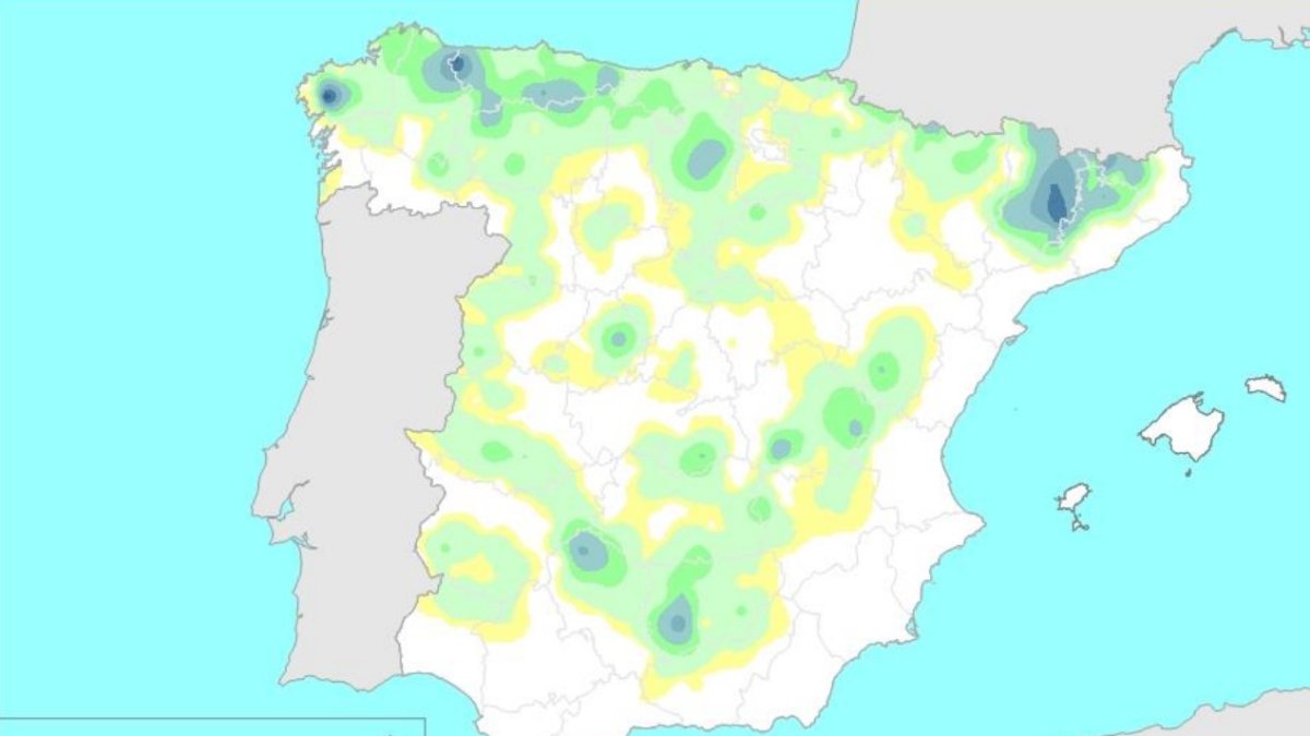 Mapa de la pluja acumulada del 25 de juny al 1 de juliol del 2025